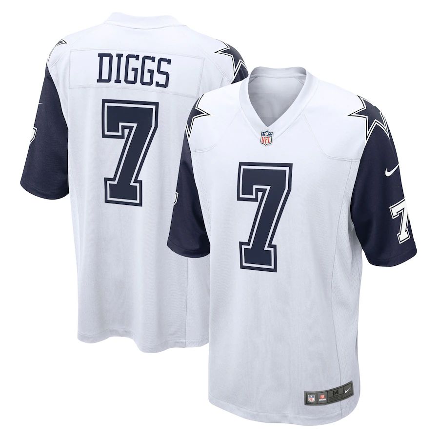 Men Dallas Cowboys #7 Trevon Diggs Nike White Alternate Game NFL Jersey